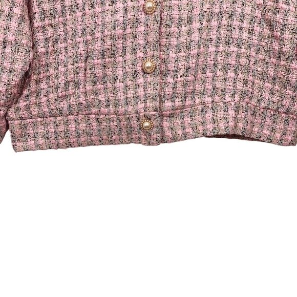 SHEIN woman's textured cropped jacket pink size 2xl - Picture 7 of 15